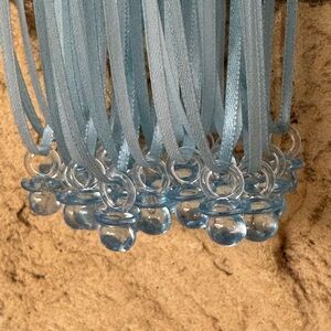 Blue on blue Shower Pacifier Necklaces Game Party Favors Necklaces Set  24 Boy
